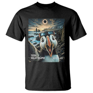Puffin Selfie August 12 2026 Total Solar Eclipse T Shirt Funny Totality Photographic Astronomy Souvenir TS02 Black Print Your Wear