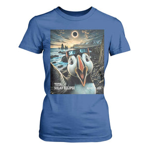 Puffin Selfie August 12 2026 Total Solar Eclipse T Shirt For Women Funny Totality Photographic Astronomy Souvenir TS02 Royal Blue Print Your Wear