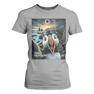 Puffin Selfie August 12 2026 Total Solar Eclipse T Shirt For Women Funny Totality Photographic Astronomy Souvenir TS02 Sport Gray Print Your Wear
