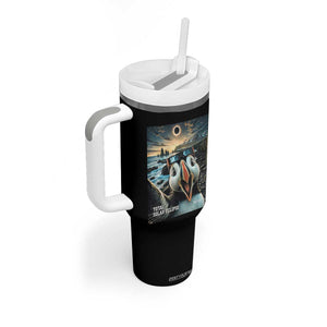 Puffin Selfie August 12 2026 Total Solar Eclipse Tumbler With Handle Funny Totality Photographic Astronomy Souvenir TS02 Print Your Wear