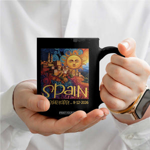 Spain 2026 Total Solar Eclipse Sun Face Graphic Coffee Mug Espana Totality Travel Memorabilia Astronomy Geek Gift TS02 Print Your Wear