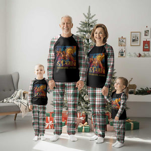 Spain 2026 Total Solar Eclipse Sun Face Graphic Plaid Pajama Set Espana Totality Travel Memorabilia Astronomy Geek Gift TS02 Christmas Plaid Print Your Wear