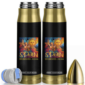 Spain 2026 Total Solar Eclipse Sun Face Graphic Bullet Tumbler Espana Totality Travel Memorabilia Astronomy Geek Gift TS02 Black Print Your Wear