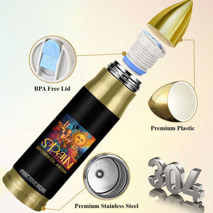Spain 2026 Total Solar Eclipse Sun Face Graphic Bullet Tumbler Espana Totality Travel Memorabilia Astronomy Geek Gift TS02 Print Your Wear