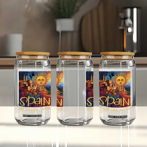 Spain 2026 Total Solar Eclipse Sun Face Graphic Glass Can Espana Totality Travel Memorabilia Astronomy Geek Gift TS02 Print Your Wear