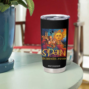 Spain 2026 Total Solar Eclipse Sun Face Graphic Tumbler Cup Espana Totality Travel Memorabilia Astronomy Geek Gift TS02 Print Your Wear