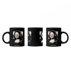 Funny Mona Lisa Wearing Headphones Bass Face Meme Coffee Mug Funny Classical Fine Art Parody Music Producer Graphic TS02 Print Your Wear