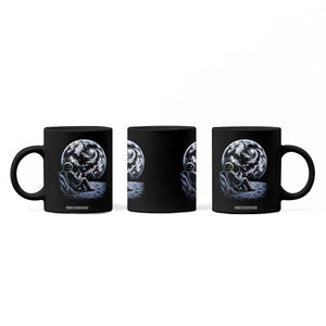 Astronaut Drinking Coffee On The Moon Graphic Coffee Mug Vintage Sci Fi Earth Horizon Space Explorer TS02 Print Your Wear