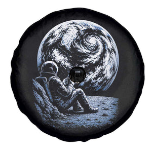 Astronaut Drinking Coffee On The Moon Graphic Spare Tire Cover Vintage Sci Fi Earth Horizon Space Explorer TS02 Print Your Wear