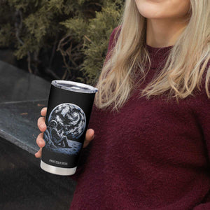 Astronaut Drinking Coffee On The Moon Graphic Tumbler Cup Vintage Sci Fi Earth Horizon Space Explorer TS02 Print Your Wear