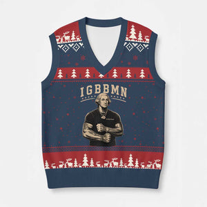 IGBBMN Buff George Washington Parody V-Neck Knit Sweater Vest It’s Gonna Be Bad Funny Ironic Patriotic Founding Father