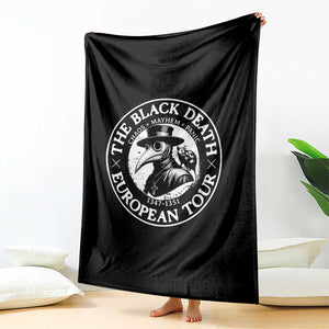 The Black Death European Tour 1347 Throw Blanket Funny Plague Doctor History Humor
