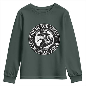 The Black Death European Tour 1347 Youth Sweatshirt Funny Plague Doctor History Humor