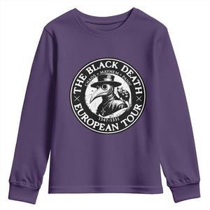 The Black Death European Tour 1347 Youth Sweatshirt Funny Plague Doctor History Humor
