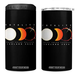 Iceland Total Solar Eclipse 2026 Totality 4 in 1 Can Cooler Tumbler Travel Souvenir Astronomy Geek Gift TS02 One Size: 16 oz Black Print Your Wear
