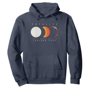 Iceland Total Solar Eclipse 2026 Totality Hoodie Travel Souvenir Astronomy Geek Gift TS02 Navy Print Your Wear