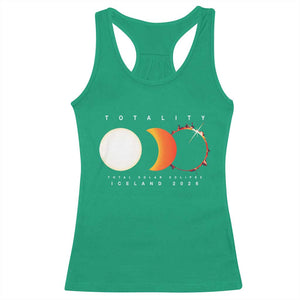 Iceland Total Solar Eclipse 2026 Totality Racerback Tank Top Travel Souvenir Astronomy Geek Gift TS02 Irish Green Print Your Wear