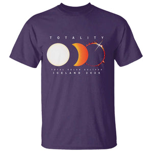 Iceland Total Solar Eclipse 2026 Totality T Shirt Travel Souvenir Astronomy Geek Gift TS02 Purple Print Your Wear
