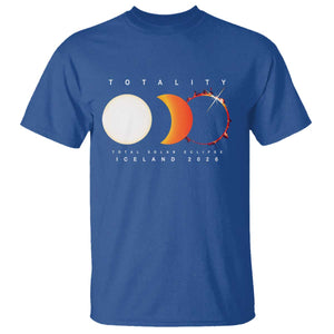 Iceland Total Solar Eclipse 2026 Totality T Shirt Travel Souvenir Astronomy Geek Gift TS02 Royal Blue Print Your Wear