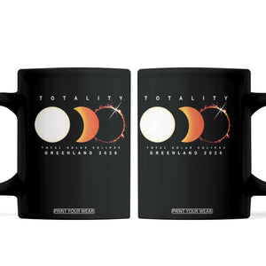 Greenland Total Solar Eclipse 2026 Totality Coffee Mug Travel Souvenir Astronomy Geek Gift TS02 Black Print Your Wear