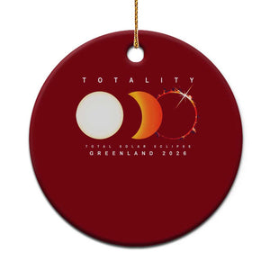 Greenland Total Solar Eclipse 2026 Totality Ceramic Ornament Travel Souvenir Astronomy Geek Gift TS02 1pc Red Print Your Wear