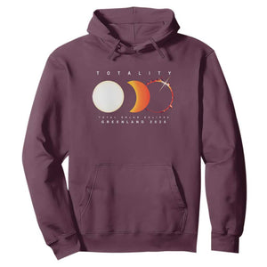 Greenland Total Solar Eclipse 2026 Totality Hoodie Travel Souvenir Astronomy Geek Gift TS02 Maroon Print Your Wear