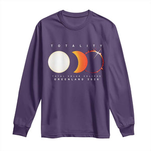 Greenland Total Solar Eclipse 2026 Totality Long Sleeve Shirt Travel Souvenir Astronomy Geek Gift TS02 Purple Print Your Wear