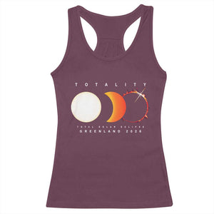Greenland Total Solar Eclipse 2026 Totality Racerback Tank Top Travel Souvenir Astronomy Geek Gift TS02 Maroon Print Your Wear