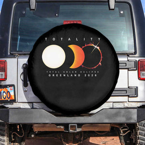 Greenland Total Solar Eclipse 2026 Totality Spare Tire Cover Travel Souvenir Astronomy Geek Gift TS02 No hole Black Print Your Wear