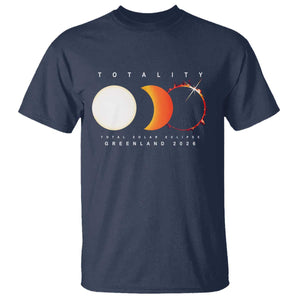 Greenland Total Solar Eclipse 2026 Totality T Shirt Travel Souvenir Astronomy Geek Gift TS02 Navy Print Your Wear