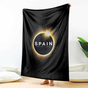 Spain Total Solar Eclipse 2026 Throw Blanket Path of Totality Astronomy Gift TS02 Print Your Wear