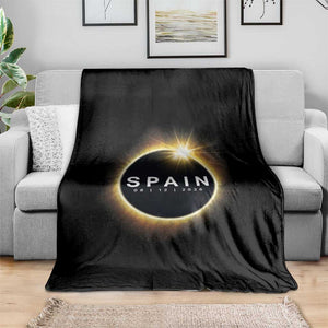 Spain Total Solar Eclipse 2026 Throw Blanket Path of Totality Astronomy Gift TS02 Print Your Wear