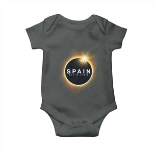 Spain Total Solar Eclipse 2026 Baby Onesie Path of Totality Astronomy Gift TS02 Dark Heather Print Your Wear