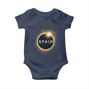 Spain Total Solar Eclipse 2026 Baby Onesie Path of Totality Astronomy Gift TS02 Navy Print Your Wear