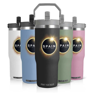 Spain Total Solar Eclipse 2026 Flip Straw Tumbler Path of Totality Astronomy Gift TS02 Print Your Wear