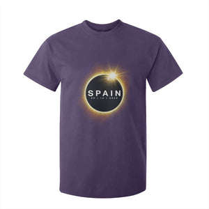Spain Total Solar Eclipse 2026 T Shirt For Kid Path of Totality Astronomy Gift TS02 Purple Print Your Wear