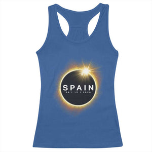 Spain Total Solar Eclipse 2026 Racerback Tank Top Path of Totality Astronomy Gift TS02 Royal Blue Print Your Wear