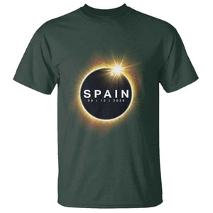 Spain Total Solar Eclipse 2026 T Shirt Path of Totality Astronomy Gift TS02 Dark Forest Green Print Your Wear