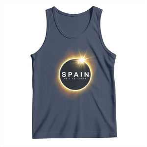Spain Total Solar Eclipse 2026 Tank Top Path of Totality Astronomy Gift TS02 Navy Print Your Wear