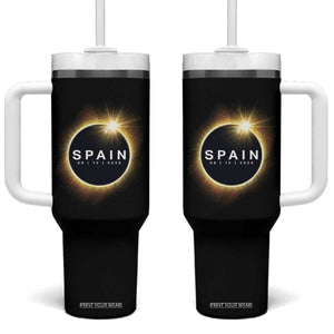 Spain Total Solar Eclipse 2026 Tumbler With Handle Path of Totality Astronomy Gift TS02 One Size: 40 oz Black Print Your Wear