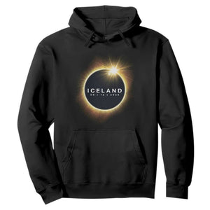 Iceland Total Solar Eclipse 2026 Hoodie Path of Totality Astronomy Gift TS02 Black Print Your Wear