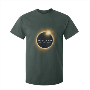 Iceland Total Solar Eclipse 2026 T Shirt For Kid Path of Totality Astronomy Gift TS02 Dark Forest Green Print Your Wear