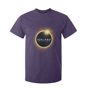 Iceland Total Solar Eclipse 2026 T Shirt For Kid Path of Totality Astronomy Gift TS02 Purple Print Your Wear