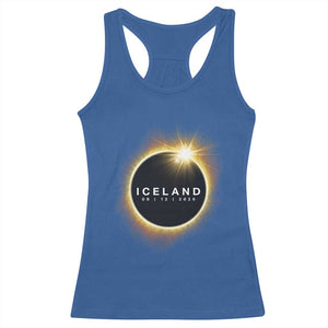 Iceland Total Solar Eclipse 2026 Racerback Tank Top Path of Totality Astronomy Gift TS02 Royal Blue Print Your Wear