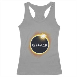Iceland Total Solar Eclipse 2026 Racerback Tank Top Path of Totality Astronomy Gift TS02 Sport Gray Print Your Wear