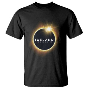 Iceland Total Solar Eclipse 2026 T Shirt Path of Totality Astronomy Gift TS02 Black Print Your Wear