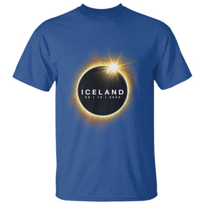 Iceland Total Solar Eclipse 2026 T Shirt Path of Totality Astronomy Gift TS02 Royal Blue Print Your Wear
