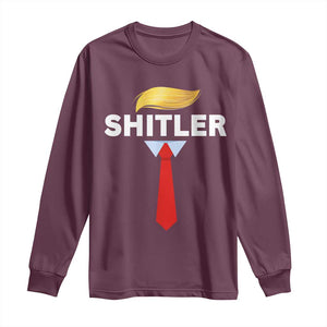 Funny Political Satire Long Sleeve Shirt Sarcastic Political Parody TS02 Maroon Print Your Wear