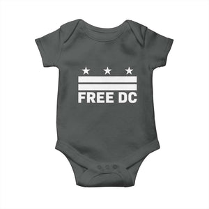 Free DC Baby Onesie Defend Washington D.C. Statehood Politics TS02 Dark Heather Print Your Wear