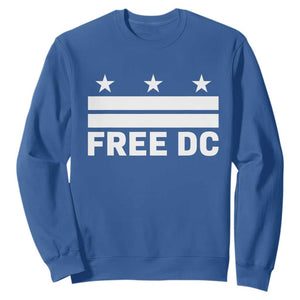 Free DC Sweatshirt Defend Washington D.C. Statehood Politics TS02 Royal Blue Print Your Wear